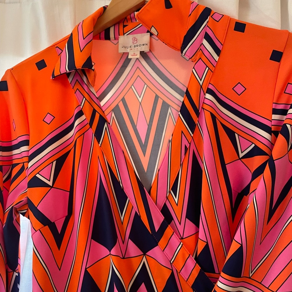 Julie Brown Printed Wrap Dress